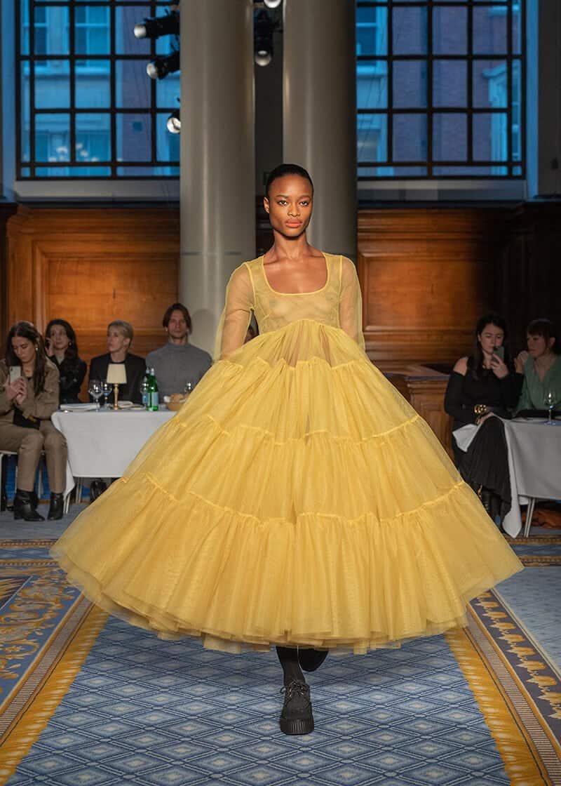 Molly Goddard S/S 2022: Of Wide-Legged & Boys In Smock-Frocks